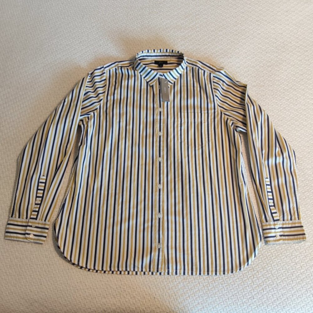 J Crew Womens Size 14 Classic Fit Boy Shirt Long Sleeve Button Down Shirt H7029